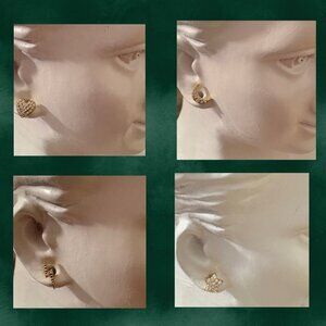 Nadri Mini Heart-Bolt-Star-Moon Pave Detail 18K Gold-Plate Brass Stud Earrings